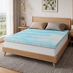 Novilla California King 3 Inch Cooling Gel Memory Foam Mattress Topper $56.09