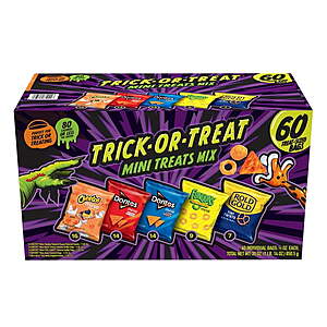 $13.98 Sams Club Frito Lay Mini Treat Size Halloween Snacks Mix Variety Pack, 0.5 oz., 60 pk.