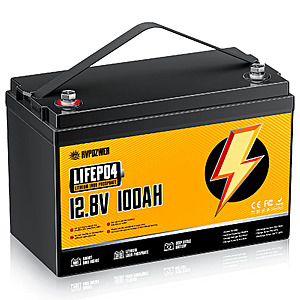 VPOZWER 12V 100Ah LiFePO4 Battery 1280Wh Deep Cycle for Solar RV Marine $69.90 + Free Shipping