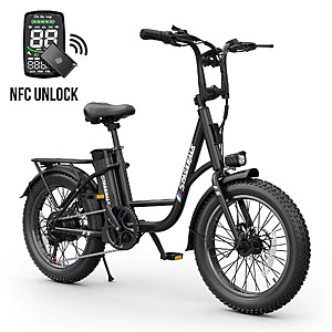 Spacewalk EB013 20" x 3.0" Fat Tire Electric Bike w/ 1500W Peak Motor, 48V 13Ah Battery & NFC Unlock $279 + Free Shipping