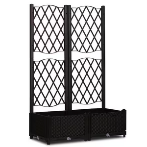 48" Dark Brown Plastic Raised Garden Bed w/ Trellis Planter Box $39.97 + Free Store Pickup at Home Depot