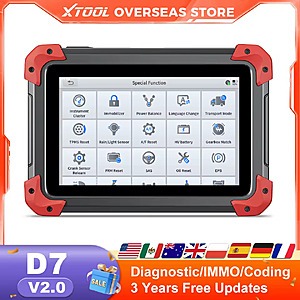 XTOOL D7 V2.0 OBD2 Automotive Diagnostic Scanner & Key Programmer w/ ECU Coding & 39+ Resets $229 + Free Shipping