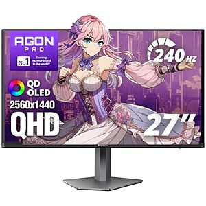 [Prime] $332.49* | 27" AOC AGON PRO AG276QZD2 2560x1440 OLED 240Hz 0.03ms Gaming Monitor at Amazon