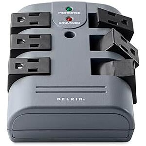 [Prime] $18.99* | Belkin Power Strip Surge Protector w/ 6 Rotating AC Outlets at Amazon
