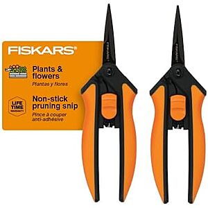 $16.18* | 2-Pk 6" Fiskars Micro-Tip Pruning Snips at Amazon