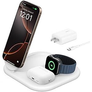 [Prime] $52.23* | Belkin 3-in-1 MagSafe-Compatible iPhone Charger (White) at Amazon