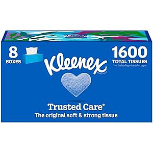 [SnS, AC] $11.37 | 8-Pack 200-Sheets Kleenex Trusted Care Facial Tissues at Amazon