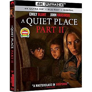 $8.49* | A Quiet Place Part II (4K UHD + Blu-Ray + Digital) at Amazon
