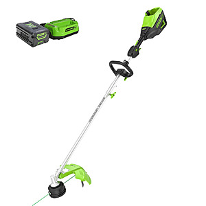 Greenworks 60V 16" Brushless Cordless Battery String Trimmer (Attachment Capable) 4.0 ah battery, (1) 3a charger, shoulder strap + Free S/H $161.5