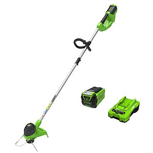 Greenworks 40V 12 in Cordless String Trimmer, 2.0 Ah Battery and Charger $89.99
