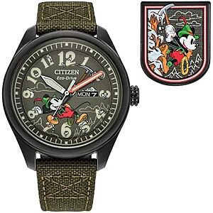 $206.09 | CITIZEN Men's Eco-Drive Mickey Mouse 42.3mm Stainless Steel AW0148-47W at Amazon
