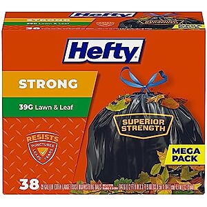 [SnS, AC] $9.65 | 38-Count Hefty 39 Gallon Strong Lawn & Leaf Trash Bags at Amazon