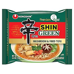 [AC] $21.12 | 16-Pack 4.4-Oz Nongshim Vegan Shin Green Ramyun at Amazon ($1.32 each)