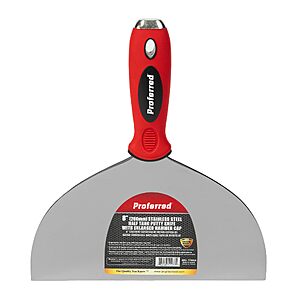 $5.23: Proferred 8" Putty Knife, Half Tang, Non-Slip Grip, Hammer Cap at Amazon