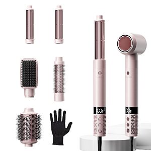 6-in-1 Blow Dryer Brush Set $34.99 – Auto-Winding Curling, Fast Drying & Volumizing