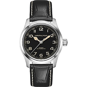 Hamilton Khaki 38mm Automatic Field Watch w/ Black Dial & Leather Strap $799 + Free Shipping