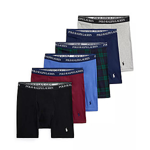 6-Pack Polo Ralph Lauren Men's Classic-Fit Cotton Boxer Briefs $47.70 + Free Store Pickup at Macy's or Free Shipping on $39+