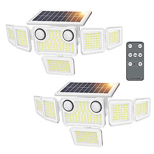 (prime) 2-Pack SZPOWER 6000LM Solar Outdoor Lights w/ Motion Sensors & Remote Control $18 + Free S/H