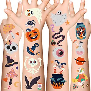 MDDRUIQI 190 PCS Halloween Tattoos for Kids $2.99 + Free S&H w/ Prime or $35+