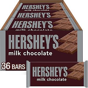 36ct Full-Sized HERSHEY'S Milk Chocolate Candy Bars, 1.55 oz $33.77 (AC, YMMV) or $31.95 [S&S]