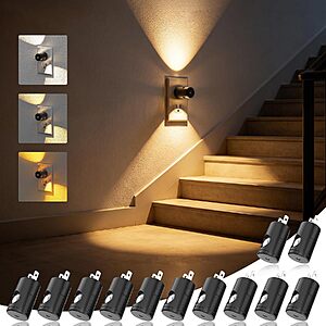 12-Count JandCase 180° Rotating Mini Lens LED Night Lights w/ Dusk-to-Dawn Sensor (3 Color Temperatures, Dimmable) $18.99 ($1.58 each) & More + Free Shipping w/ Prime or on $35+