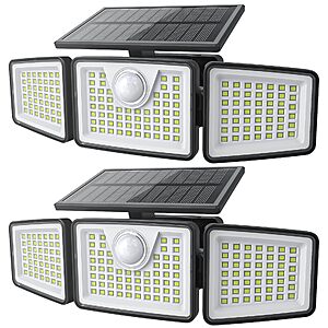 daphino 2500LM Solar Lights, Motion Sensor Outdoor Lights, 3-Head, 2 Pack $18.99 BT $18.98