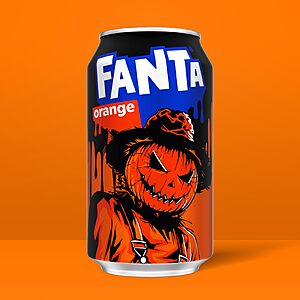 $20.60ac  5 x 12count FANTA HALLOWEEN Ghoulish Jack O'Lantern Orange Halloween Soda + Small Cans Option @Amazon