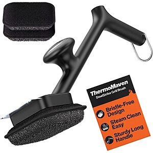 ThermoMaven Bristle-Free BBQ Grill Brush w/ 3 Replaceable Heads (Black) $20 + Free Shipping