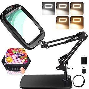 7" HQGZQL 10X/30X LED Magnifying Glass Lamp w/ Flexible Swing Arm & Dimmable Light (Black) $22.49 + Free Shipping w/ Prime or on $35+