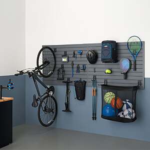 TRINITY 24 Sq Ft Modular Slatwall 19-piece Accessory Set $169.99 Gray or White free shipping Costco.com