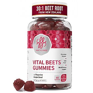60-Count iMATCHME Vital Beets 30:1 Beet Root Gummies $7.19 w/ S&S + Free Shipping w/ Prime or on $35+