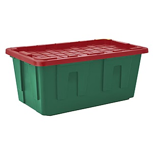 YMMV Holiday Living Large 40.0 -Gallons Green Heavy Duty Stackable Tote ( In Store Only) $7.49