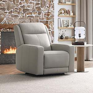 Wren Zero Gravity Power Leather Recliner with Power Headrest $499.99 Free Shipping Costco.com
