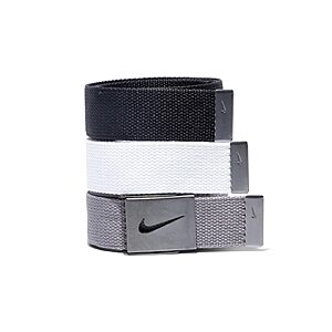 Nike Men's Standard 3 Pack Golf Web Belt, White/gray/black, One Size $17.35