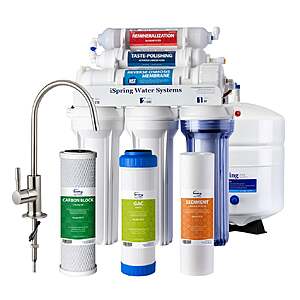 iSpring 6-stage Alkaline Reverse Osmosis Water Filtration System and Faucet $149.99 Free Shipping Costco.com