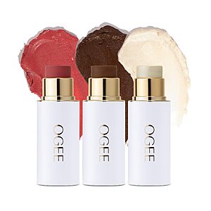 Legacy - Ogee Face Stick Crystal Trio - Contour Stick Makeup Collection - Certified Organic Contour Palette - Includes Bronzer Stick, Blush Stick & Highlighter Stick $54.40
