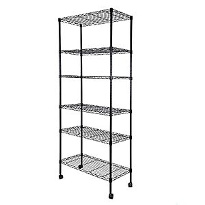 6-Shelf Simple Deluxe Adjustable Wire Shelving Unit w/ Wheels $31.18 + Free Shipping w/ Prime or on $35+