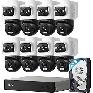 eufy NVR System E50 4-Cam Kit 4K Dual-Lens Bullet-PTZ 2TB HDD 24/7 Recording Color Night Vision $799.99 + Free Shipping