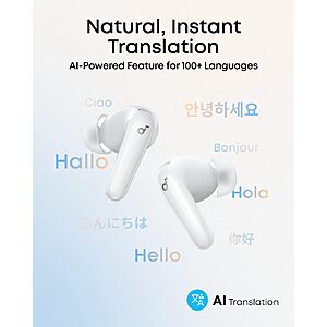 Prime Members: Soundcore P31i Translation Earbuds Real-Time Adaptive ANC Hi-Res Sound 50H Playtime Spatial Audio Fast Charging IP55 $29.98 + Free Shipping
