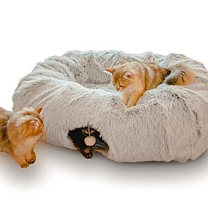 109.8" XxingSheep Extra Large Rectangular Cat Plush Tunnel Cave Bed $24.49 + Free Shipping w/ Prime or on $35+