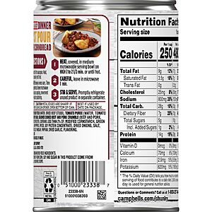 $19.70 or less S&S/$5 off Ten Cans of  Campbell’s Chunky Hot and Spicy Chili With Beans, 16.5 oz Can