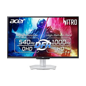 Acer Nitro 27in QHD 2560x1440 IPS 540Hz DFR 1000Hz Gaming Monitor XV273U F5 $499.99