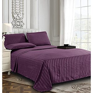 $16.36: Elegant Comfort 6-Piece Sheet Set, 1500 Thread Count Egyptian Quality, King, Eggplant/Purple