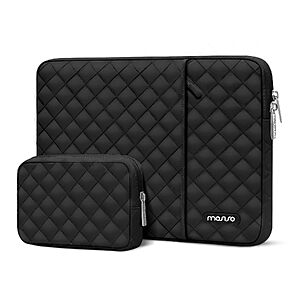 14" Mosiso Quilted Laptop Sleeve w/ Small Pouch (Black) $8.49 + Free Shipping w/ Prime or on $35+