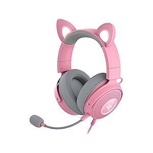 Razer Kraken Kitty V2 Pro Wired RGB Gaming Headset w/ Interchangeable Ears & Detachable Mic (Quartz Pink) $89.99 + Free Shipping w/ Prime or $6 Fee per Order
