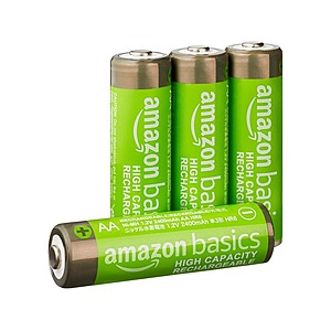 4-Pack AmazonBasics 2400mAh NiMH Rechargeable AA Batteries $4.99 + Free Shipping w/ Prime or $6 Fee per Order