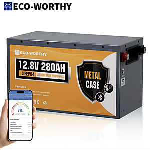 Ecoworthy 12v 280ah LiFePO4 Battery- Metal Case