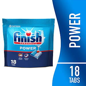 Finish Power Dishwasher Pods, No Pre-Rinse Dishwasher Detergent Tabs Soap, Deep Clean, 18 Count + $2 WMCB $4.94