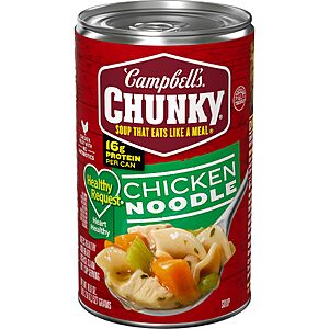 Campbell's Chunky Healthy Request Chicken Noodle Soup, 18.6 oz Can~$1.58 After Coupon & S&S @ Amazon