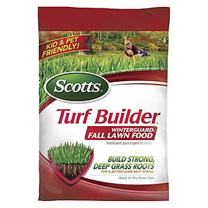 Scotts Turf Builder WinterGuard Fall Lawn Fertilizer for All Grass Types, 12,000 sq. ft., 32.3 lbs. $42.38